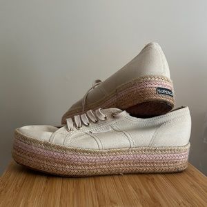 Superga Woven Platform Sneakers (41.5)